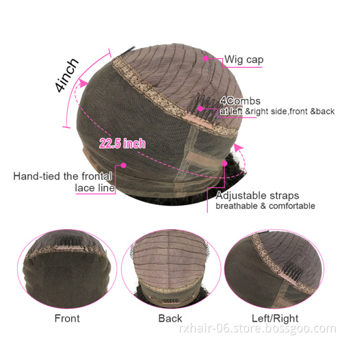 ISEE Wholesale Virgin Wholesale Lots Lace Front Short Straight Hair Brazilian 100% Unprocessed Human Hair 360 Frontal Wig